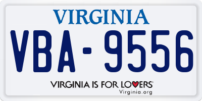 VA license plate VBA9556