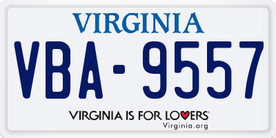 VA license plate VBA9557