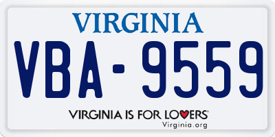 VA license plate VBA9559