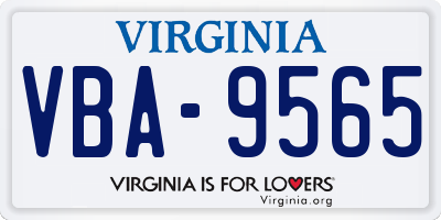VA license plate VBA9565