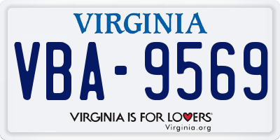 VA license plate VBA9569