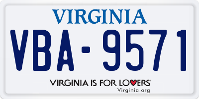 VA license plate VBA9571