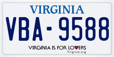 VA license plate VBA9588