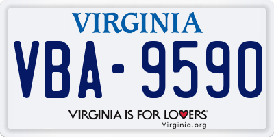 VA license plate VBA9590