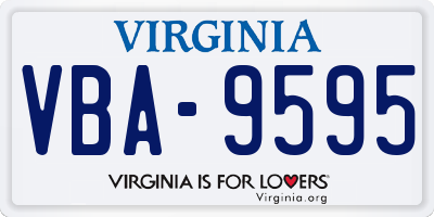 VA license plate VBA9595