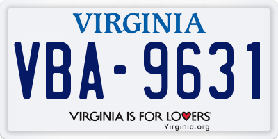 VA license plate VBA9631
