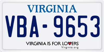 VA license plate VBA9653