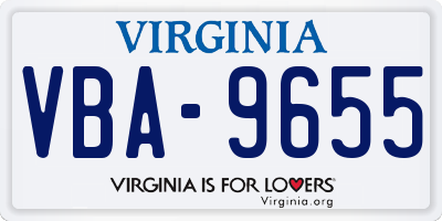VA license plate VBA9655