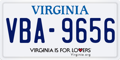 VA license plate VBA9656