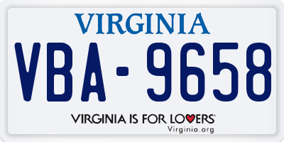 VA license plate VBA9658
