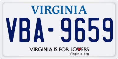 VA license plate VBA9659
