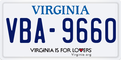 VA license plate VBA9660