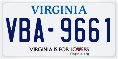 VA license plate VBA9661
