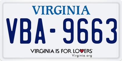 VA license plate VBA9663
