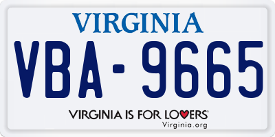 VA license plate VBA9665