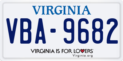 VA license plate VBA9682