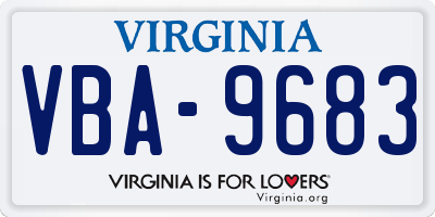 VA license plate VBA9683