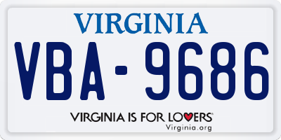 VA license plate VBA9686