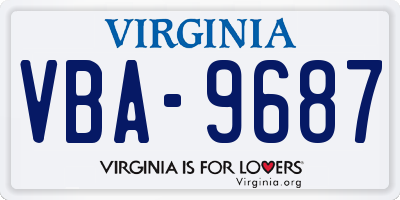 VA license plate VBA9687
