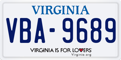 VA license plate VBA9689