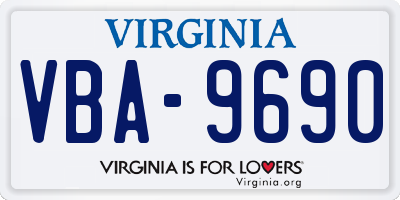 VA license plate VBA9690
