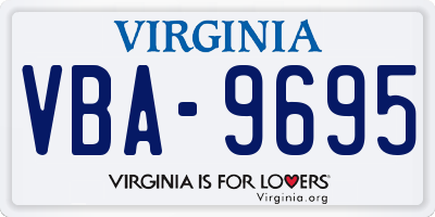 VA license plate VBA9695
