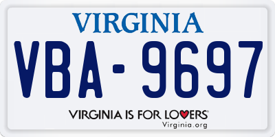VA license plate VBA9697