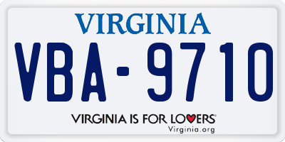 VA license plate VBA9710