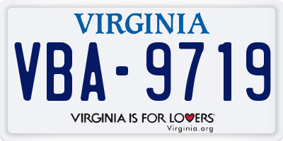 VA license plate VBA9719