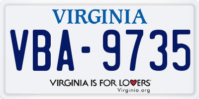 VA license plate VBA9735