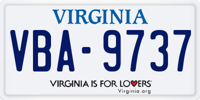 VA license plate VBA9737