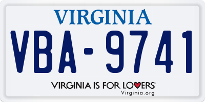 VA license plate VBA9741