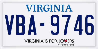 VA license plate VBA9746