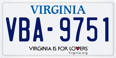 VA license plate VBA9751