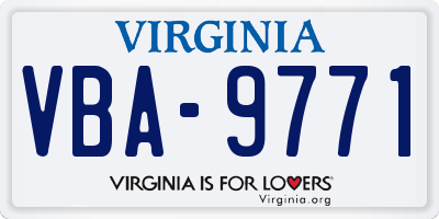 VA license plate VBA9771