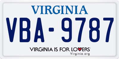 VA license plate VBA9787