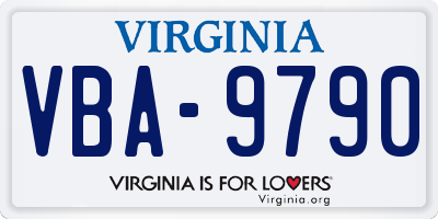 VA license plate VBA9790