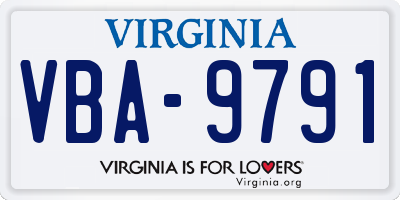 VA license plate VBA9791