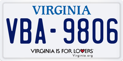 VA license plate VBA9806