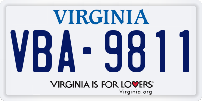 VA license plate VBA9811