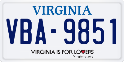 VA license plate VBA9851