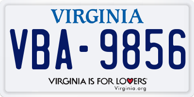 VA license plate VBA9856