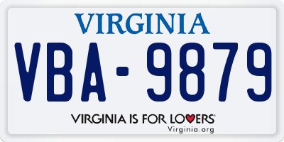 VA license plate VBA9879