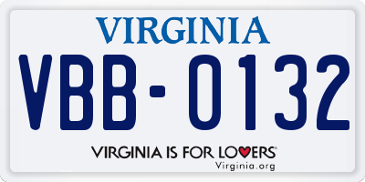 VA license plate VBB0132