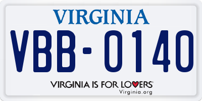 VA license plate VBB0140