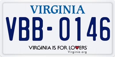 VA license plate VBB0146