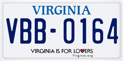 VA license plate VBB0164