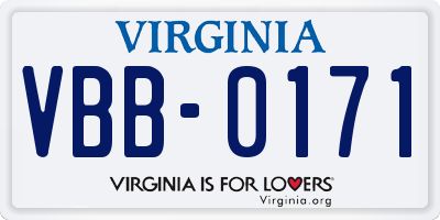 VA license plate VBB0171