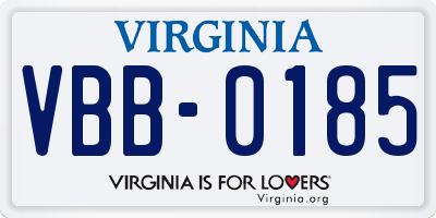 VA license plate VBB0185
