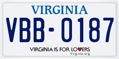 VA license plate VBB0187